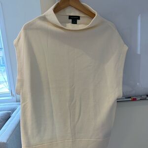 Club Monaco Cream Sleeveless Mock Neck Knit Top